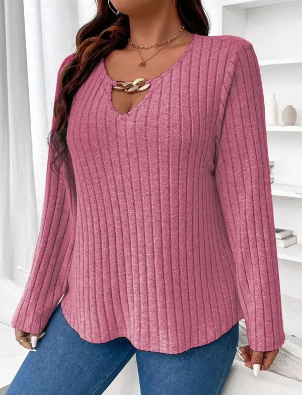 Long Sleeve Relaxed V-Neck T-Shirt