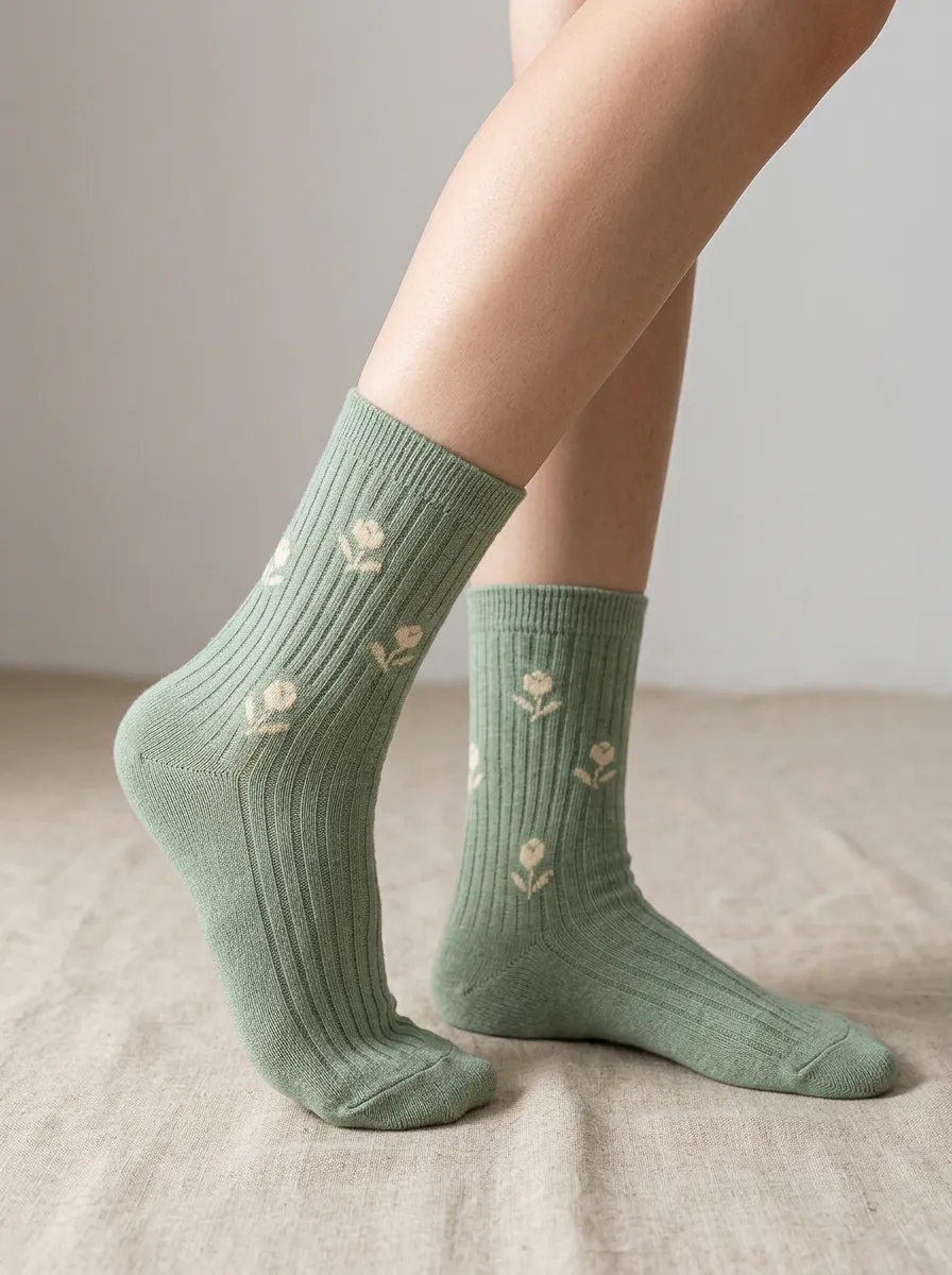Classic Design Floral Casual Socks