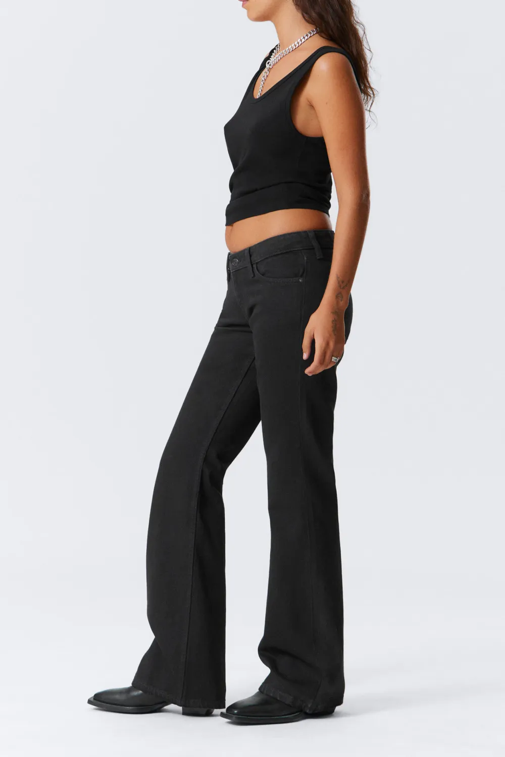 Button Bootcut Slim Jeans