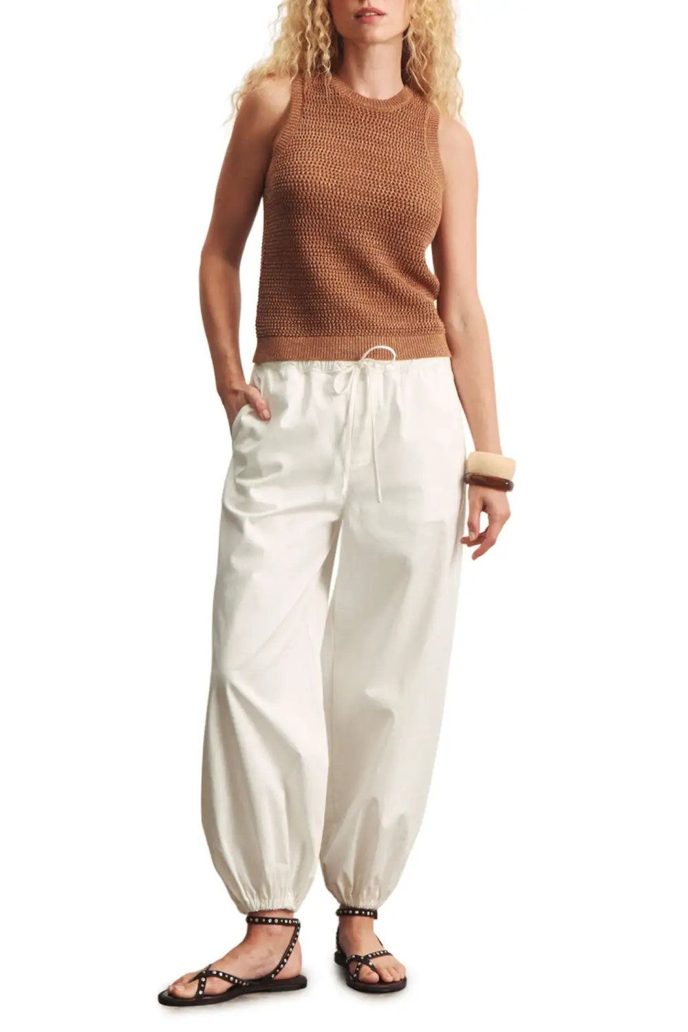 Metallic Halter Cropped Fitted Tank Top