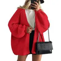 🔥Women's Oversized Cardigan Sweater Fall Long Lantern Sleeve Knit Open Front Lightweight Sweater Knitwear Tops🔥