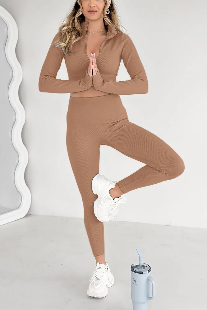 12PACK-Women's Stylish Solid Color Top and Pants Two Piece Set