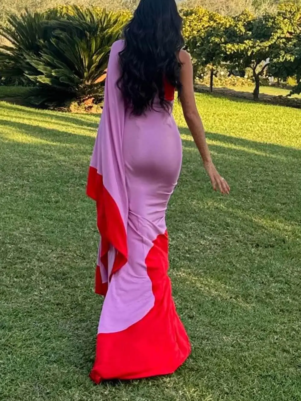 Resort One Shoulder Drapedd Maxi Dress