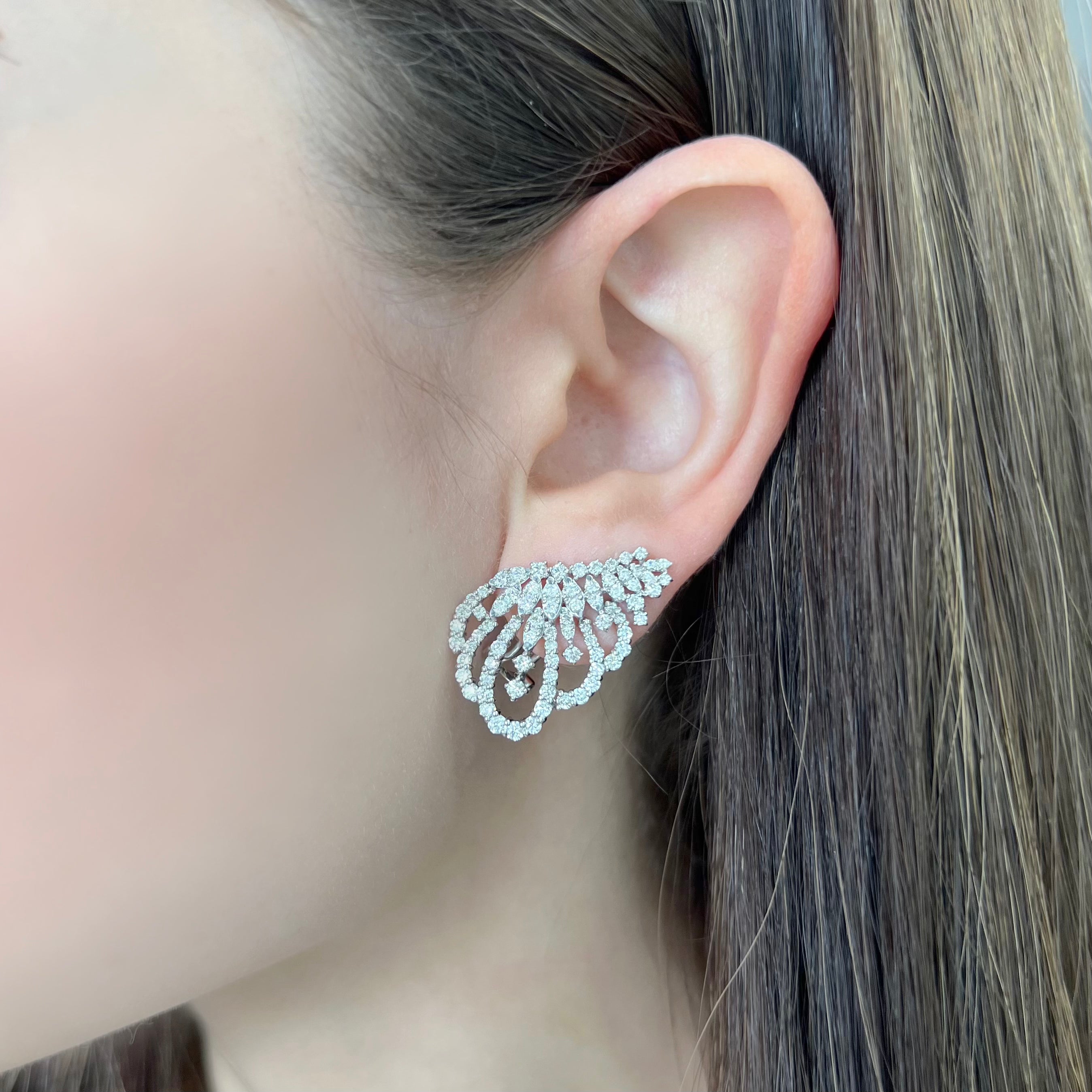 Openwork Modern Gem Detail Earrings