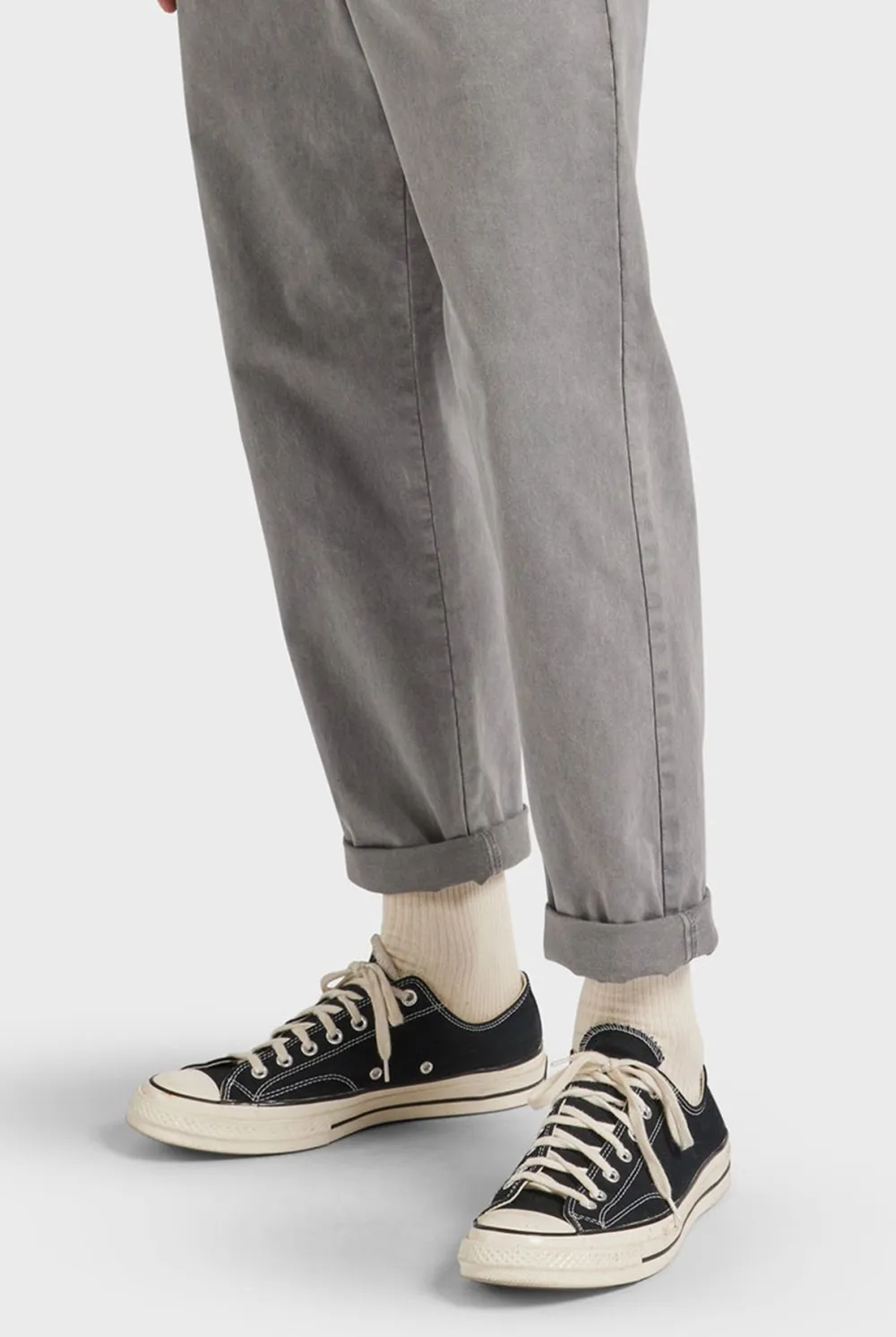 Grey Slim Fit Cotton Chino Trousers