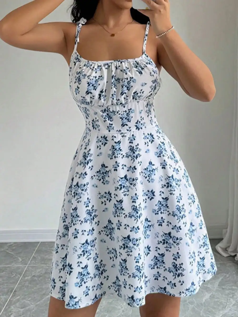 Soft Touch Floral Printed Mini Dress