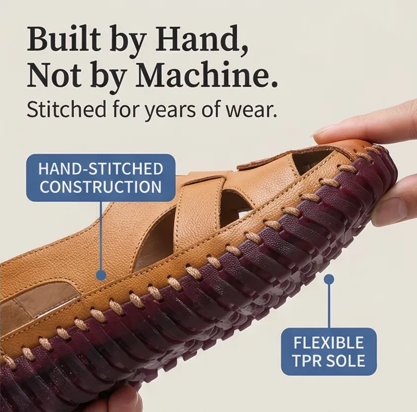 Hand Stitched Leather Comfort Sandals