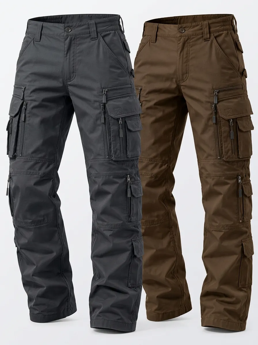 Zipper Pocket Everyday Work Pants Set