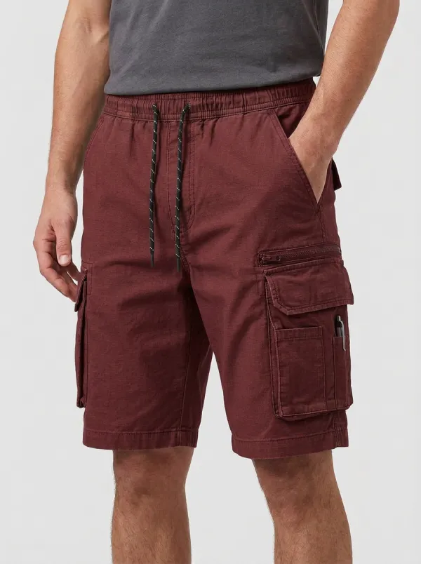 Men's Outdoor Tactical Olive Green Multi-Pocket Cargo Shorts