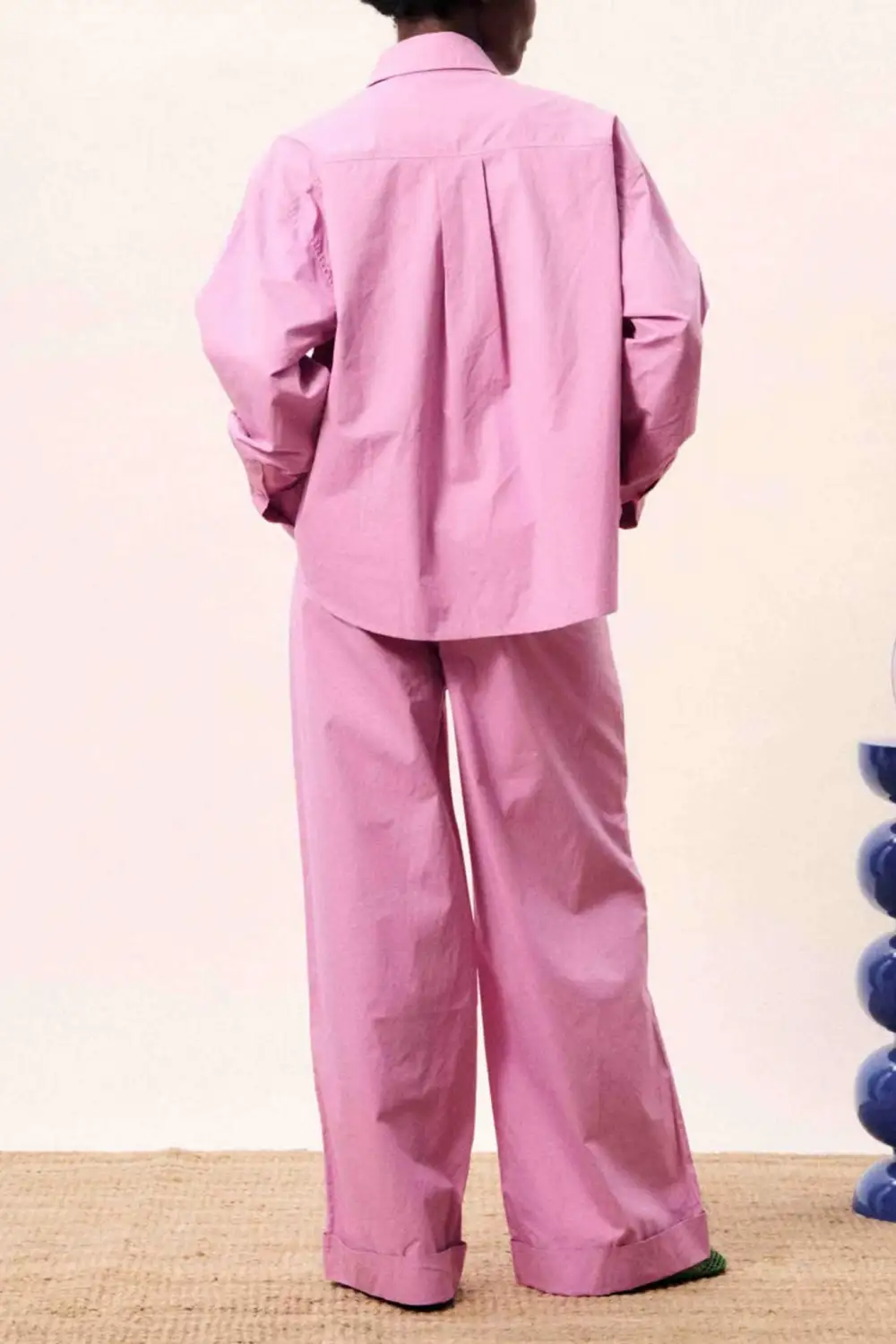 Button Front Collared Oversized Boxy Shirt