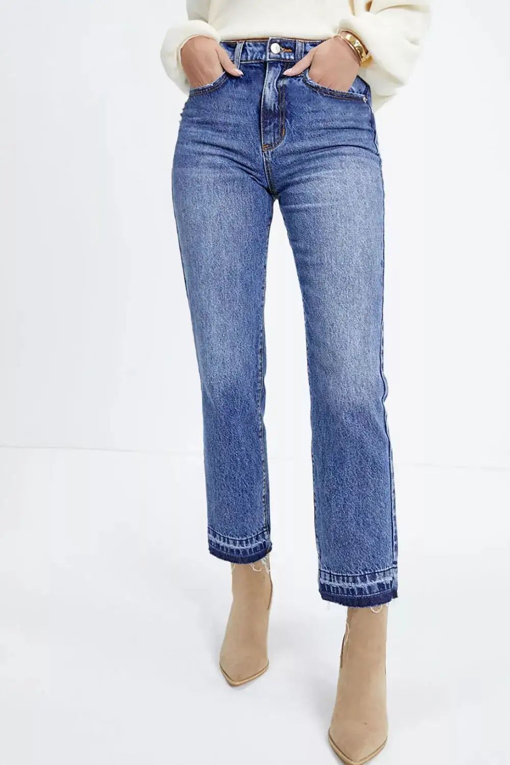 Raw Hem Denim Jeans
