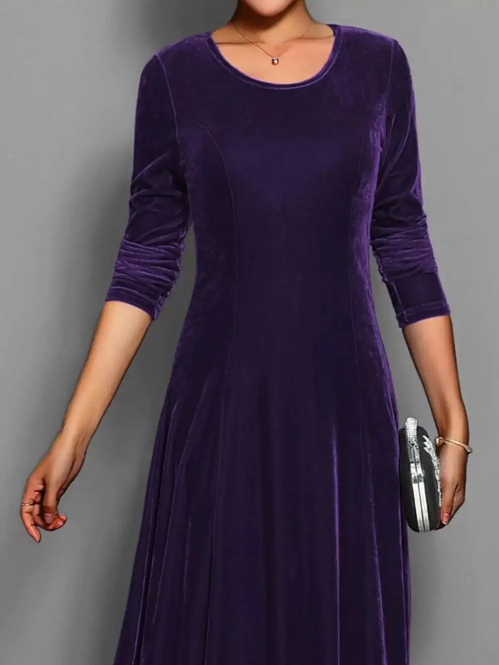 Finish Velvet Long Sleeve Dress