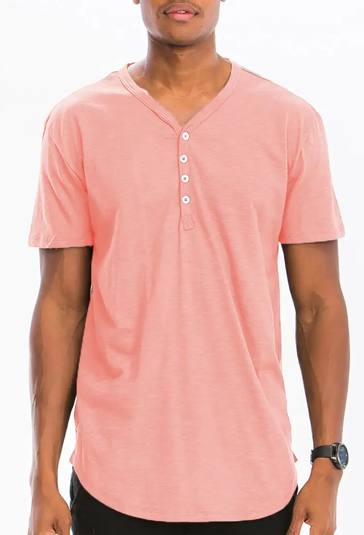 V-Neck Buttons T-Shirt