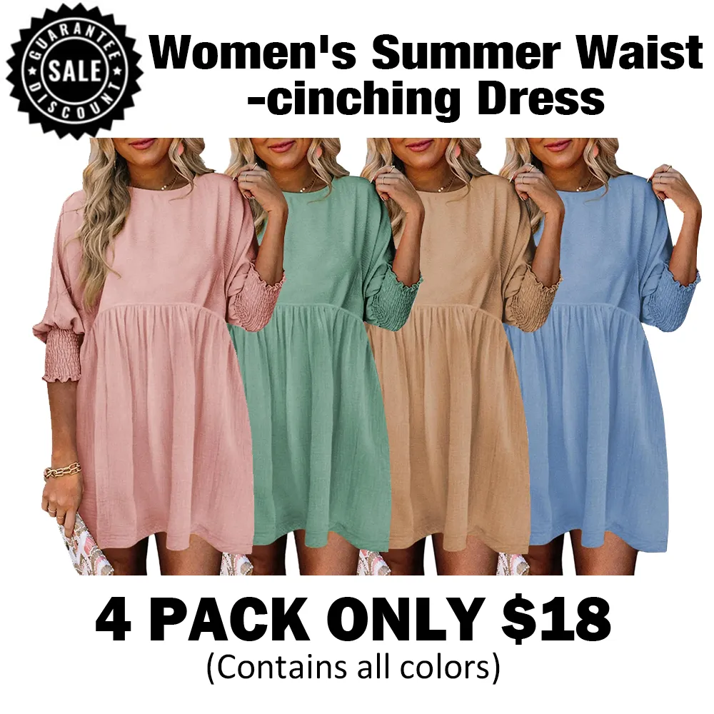 Women's Summer Waist-Cinching Dress🔥8-Pack - Only $24