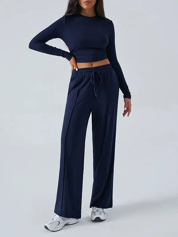 Long Sleeve Relaxed Tee And Pants Set