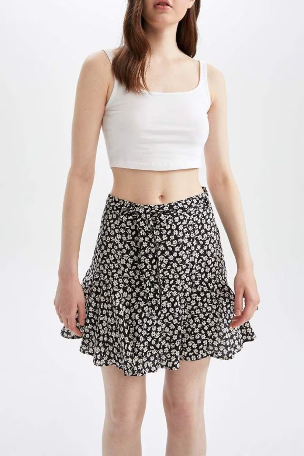Floral Print Mini Short Skirt