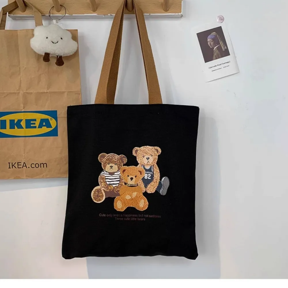 Textured Canvas Printed Tote Bag