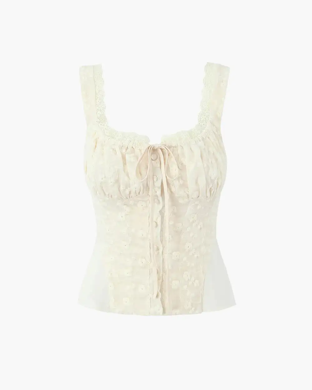 Tailored Lace Cotton Blend Embroidered Set