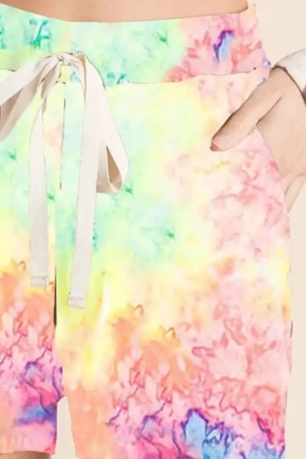 Tie Dye Soft Knit Casual Shorts