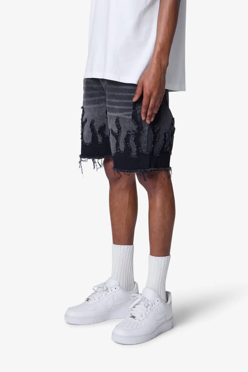 Flame Denim Shorts