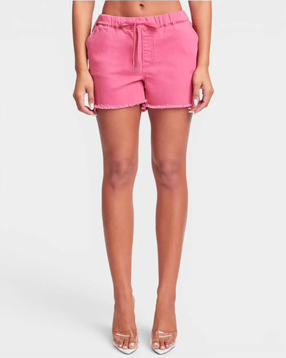 Drawstring Denim Shorts