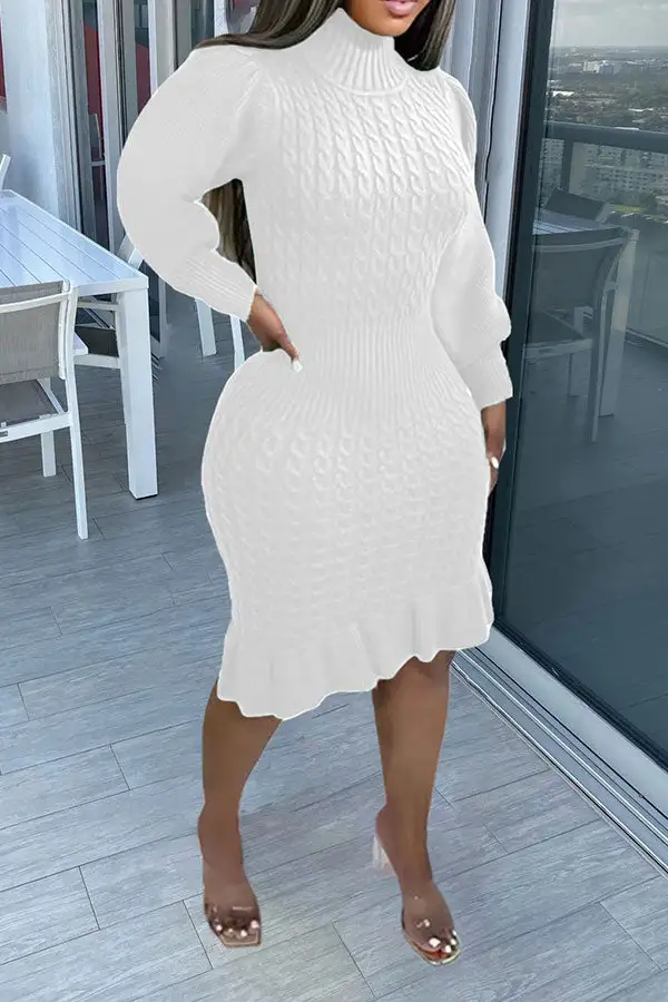 Elegant Ruffle Midi Dress