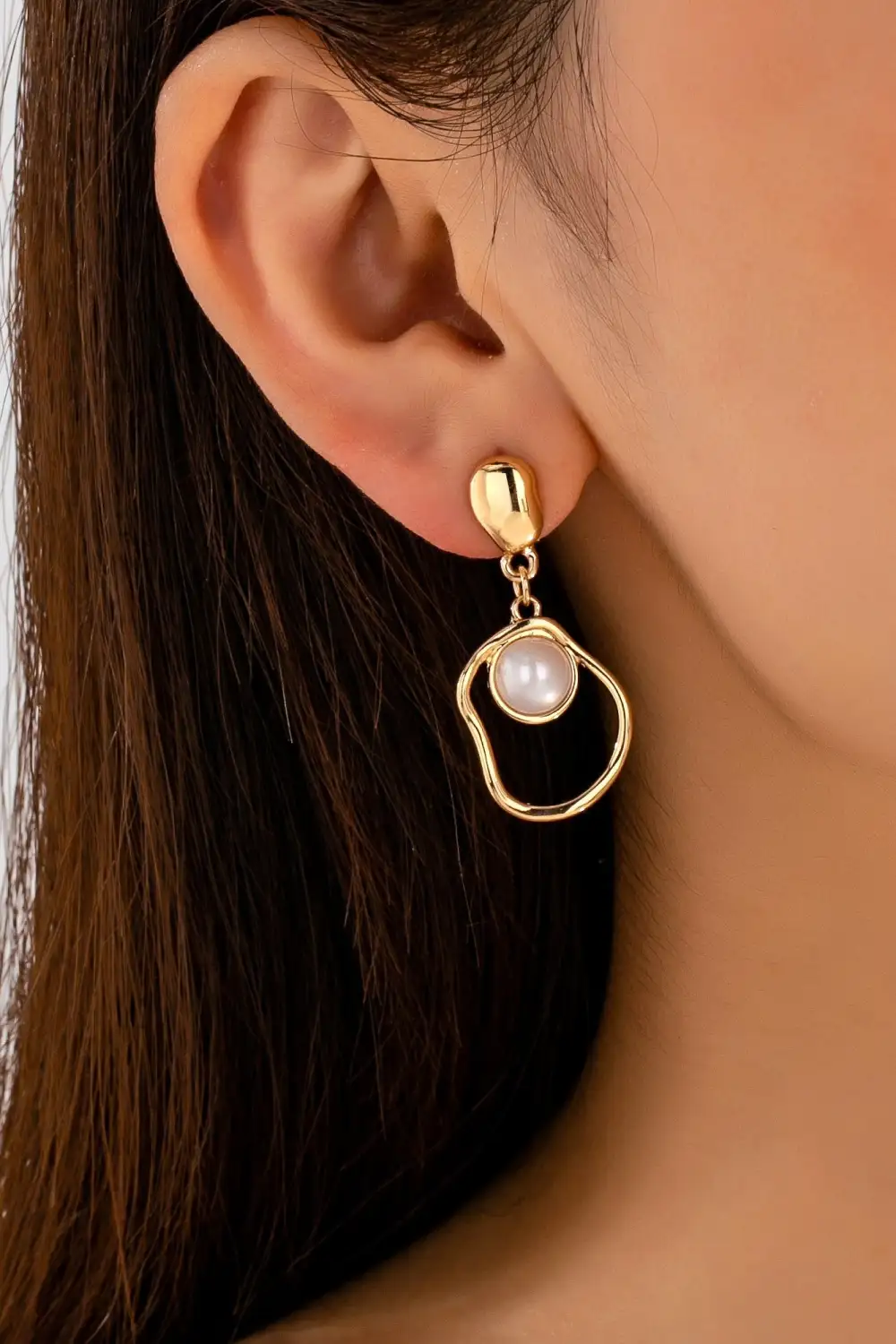 Abstract Molten Pearl Drop arrings