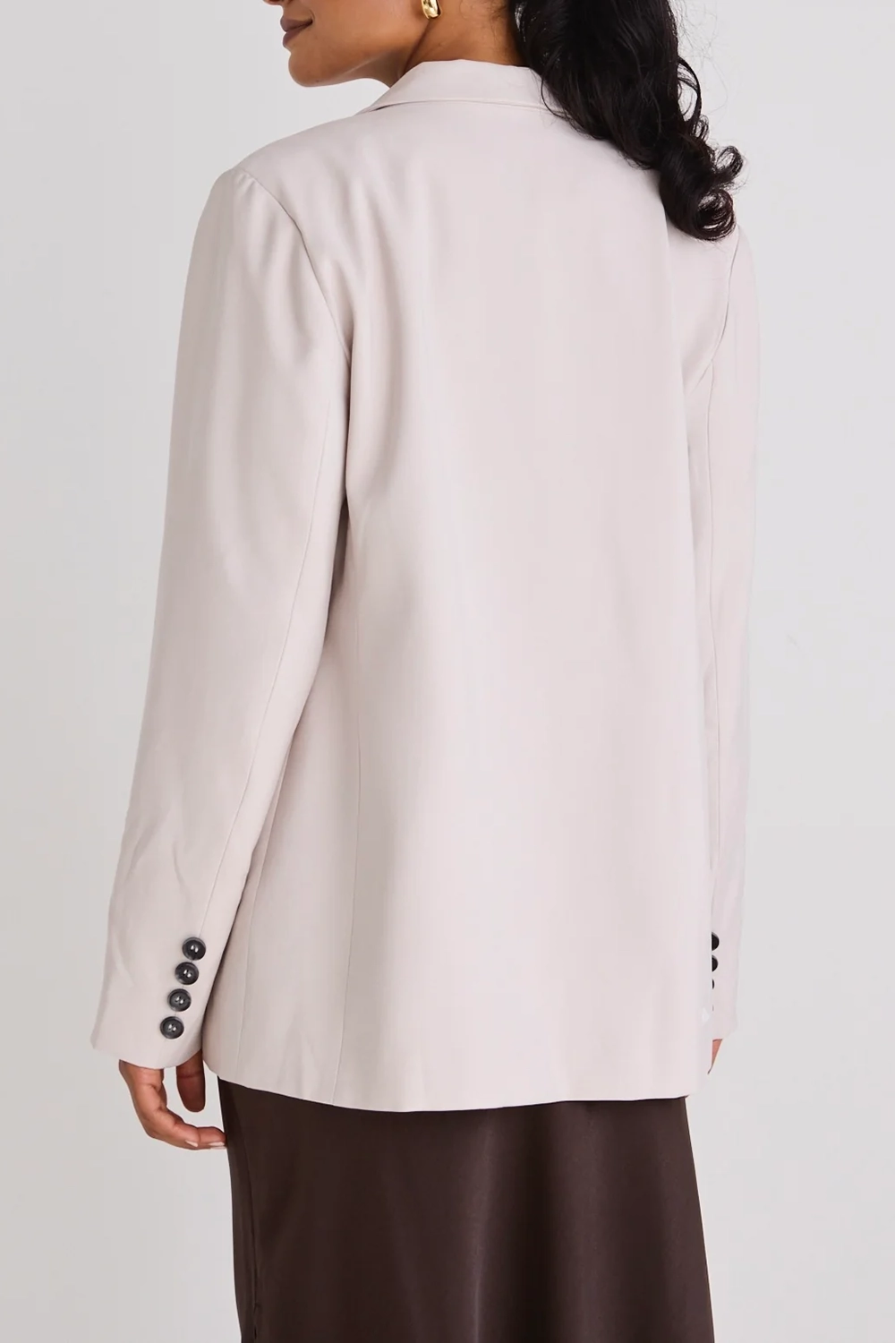 Light Pink Linen Longline Blazer