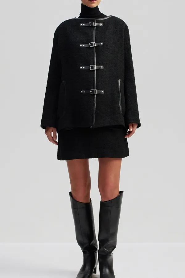 Toggle Fastened Wool Blend Jacket