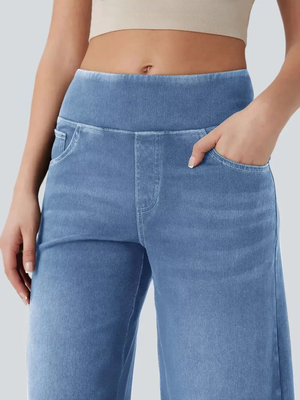 Soft High Waist Wide Leg Denim Jeans
