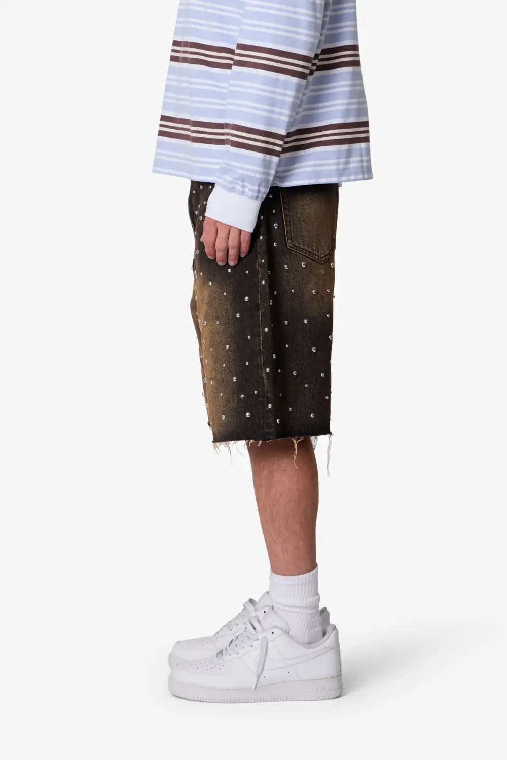 Baggy Studded Denim Shorts