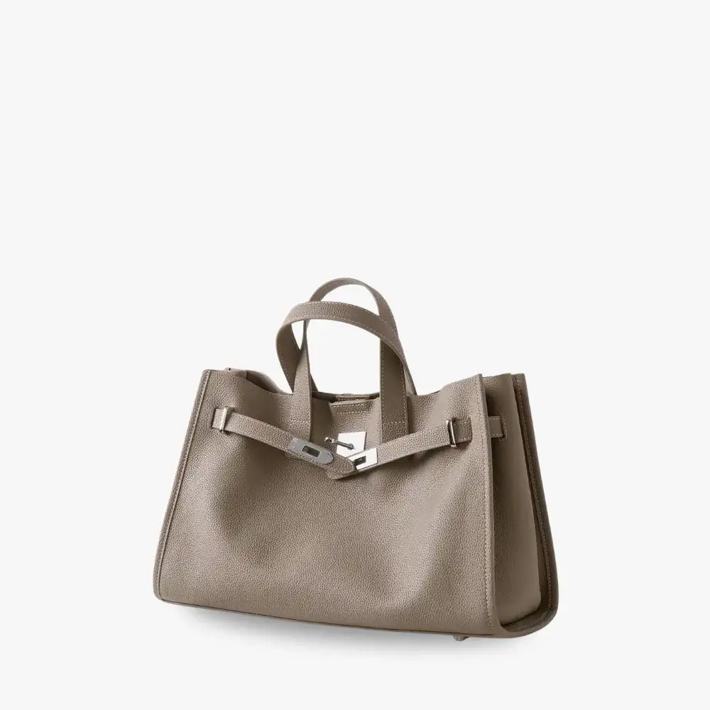 Open Top Soft Grain Shoulder Bag