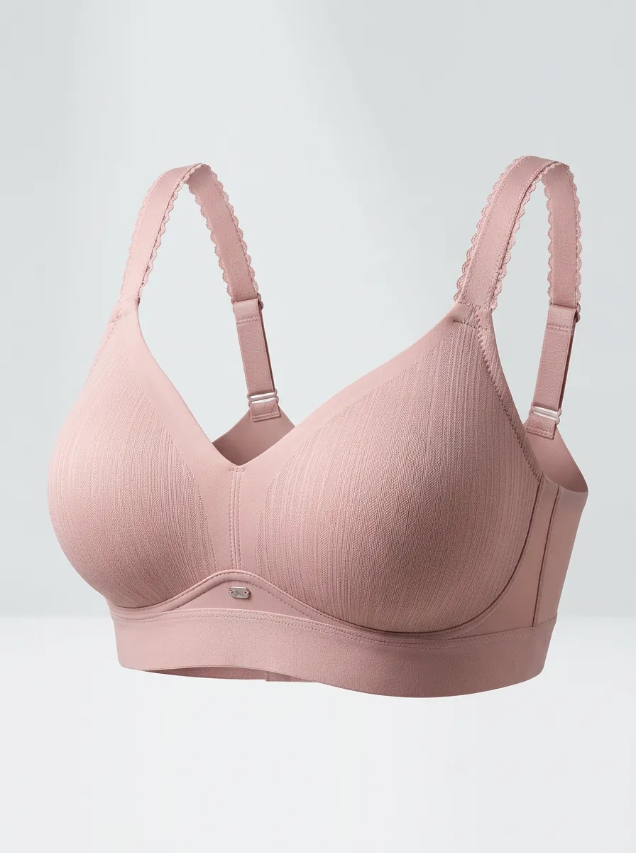 Women's Full-Coverage Wireless Lace-Trim Scalloped-Edge Bra