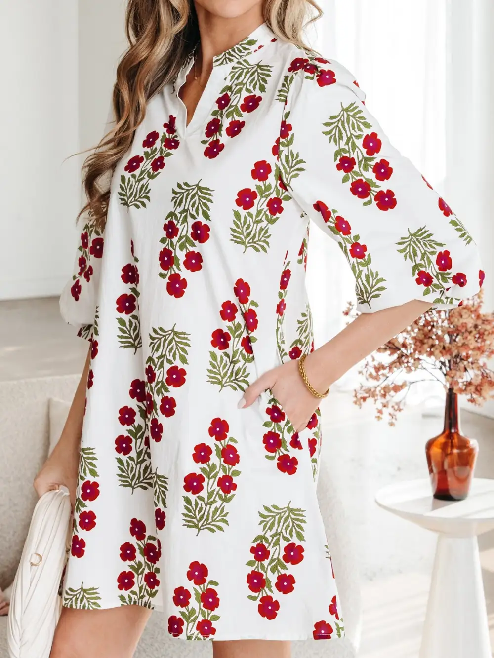 Comfort Fit Floral Printed Mini Dress