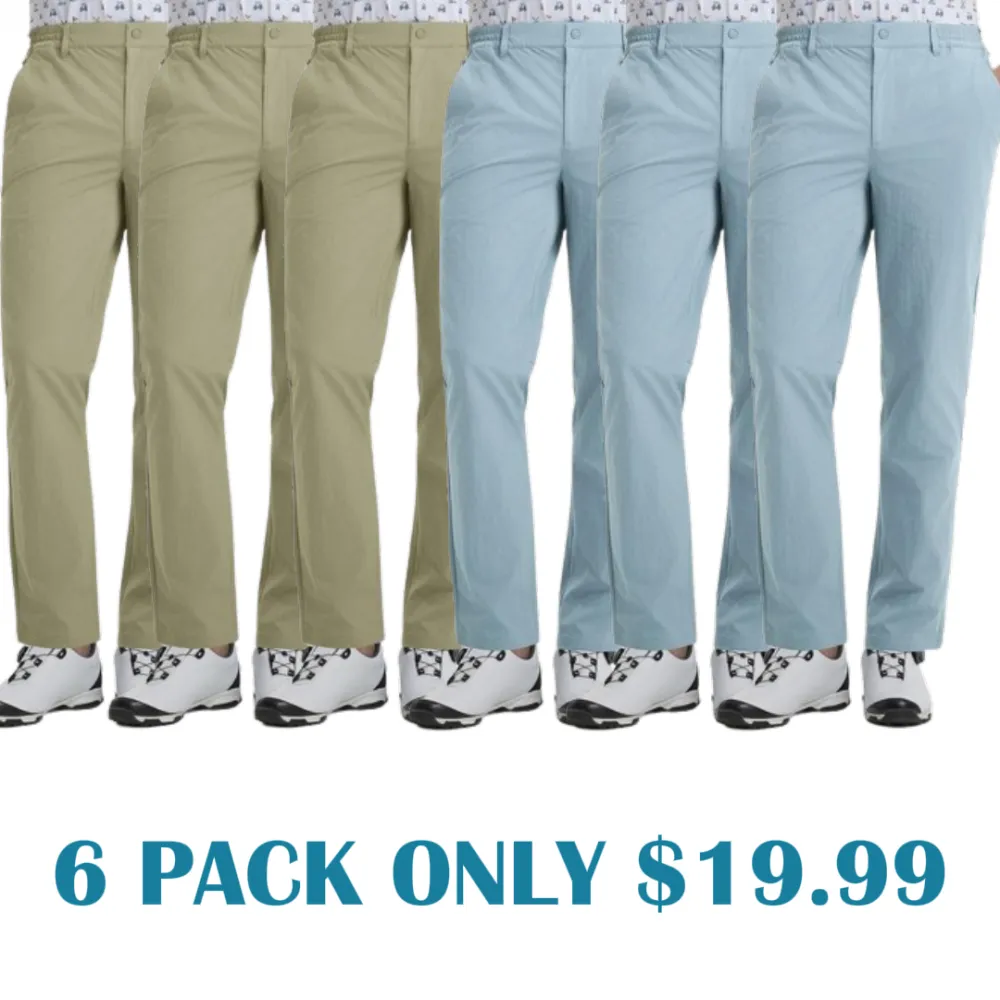 Mens Golf Pants 5 Pockets Lightweight - Dry Fit Water-Resistant Stretch Dress Work