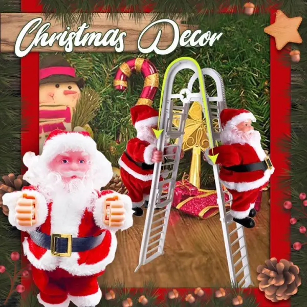 Santa Claus Climbing The Ladder