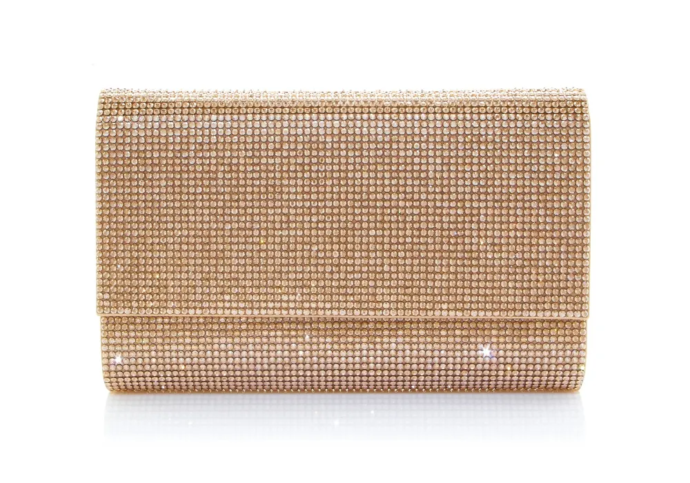 Sleek Faceted Frame Crystal Minaudiere