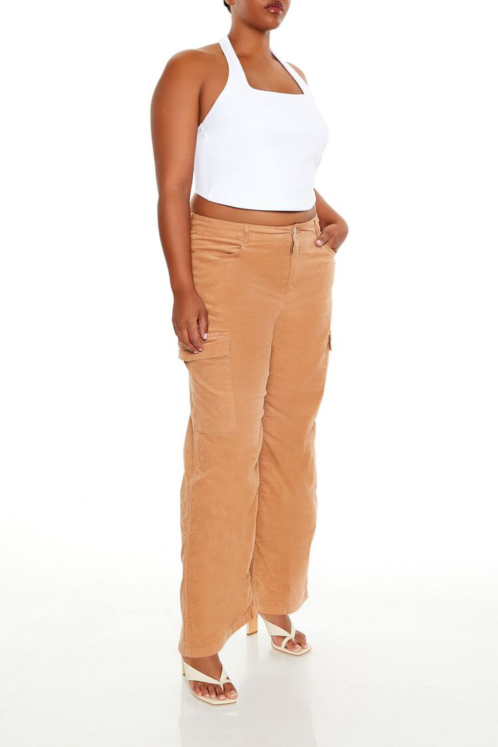 Plus Size Corduroy High-Rise Pants