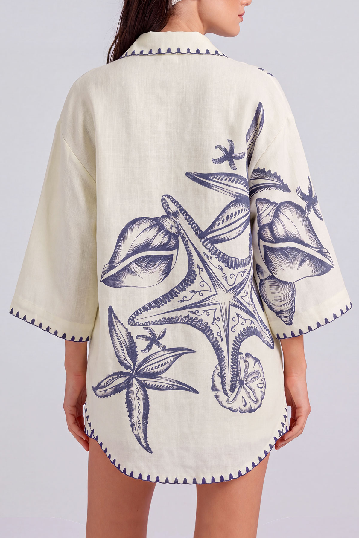 Button Front Printed Matching Shorts Set