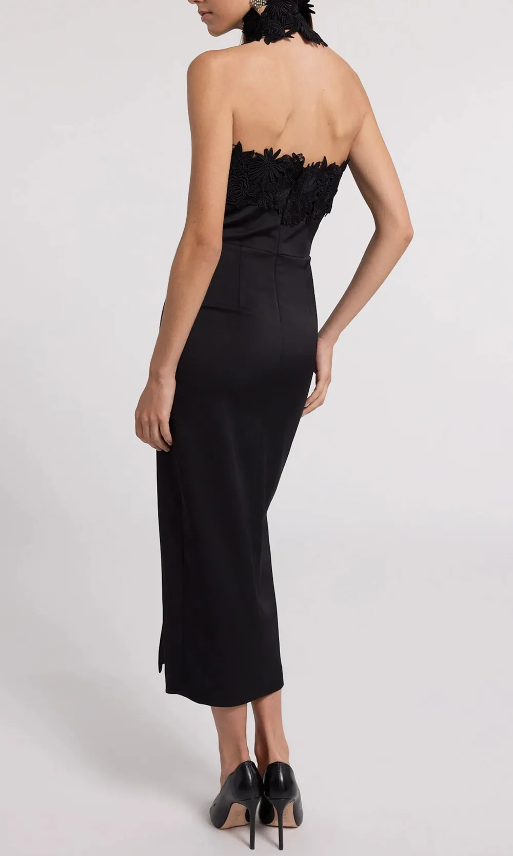Lace Combo Halter Dress