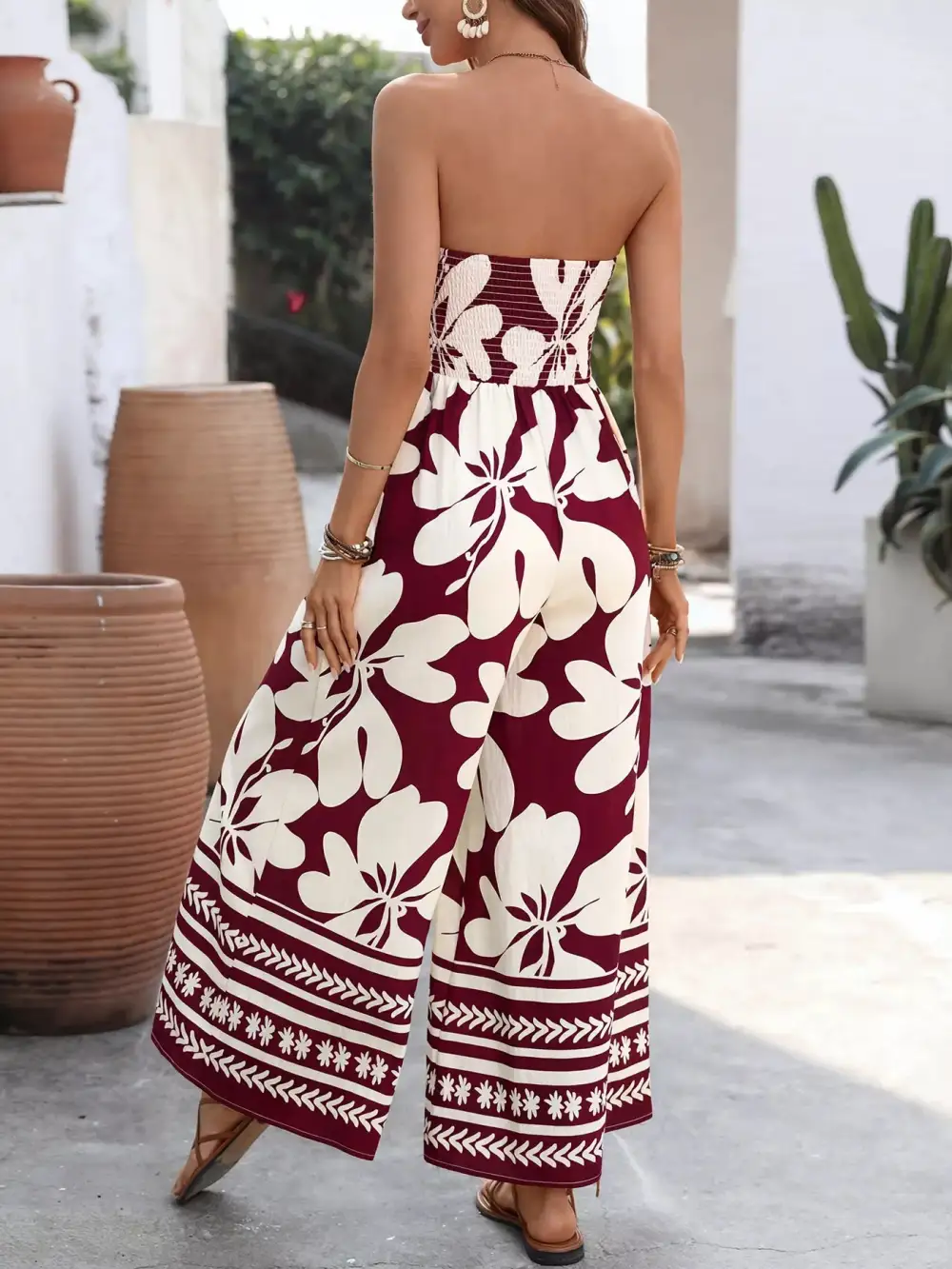 Easygoing Floral Wide Leg Jumpsuit