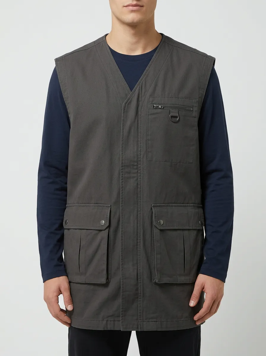 Men's Sleeveless Outdoor-Style Layering Jacket