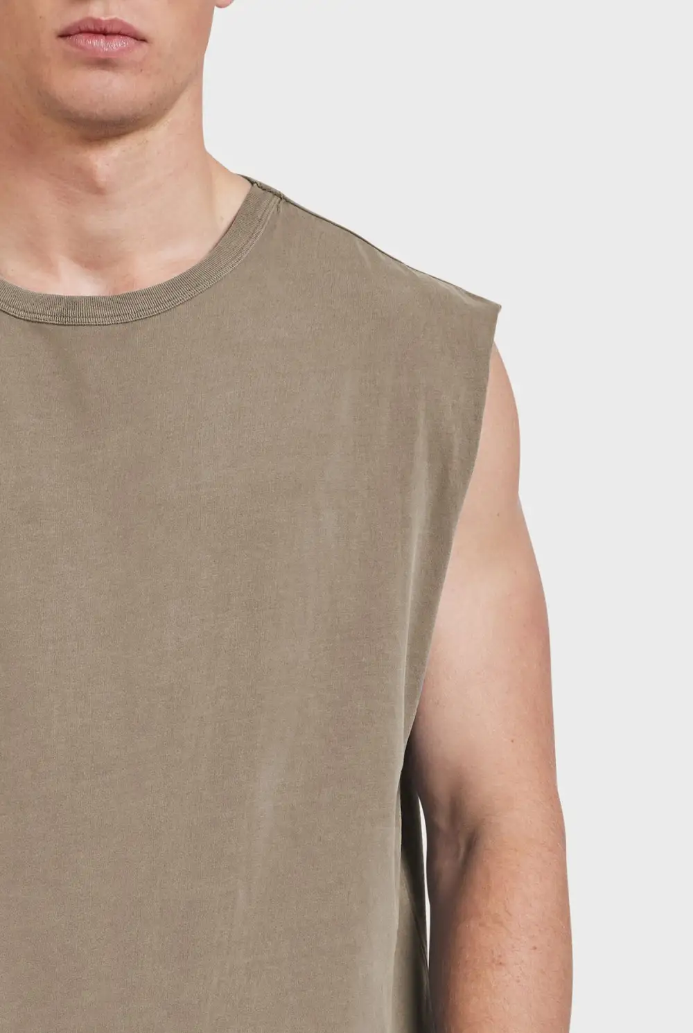 Sleeveless Crew Neck Casual Tee
