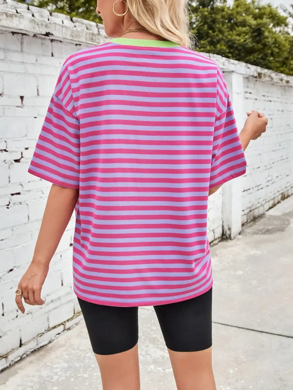 Striped Oversized Casual Tee
