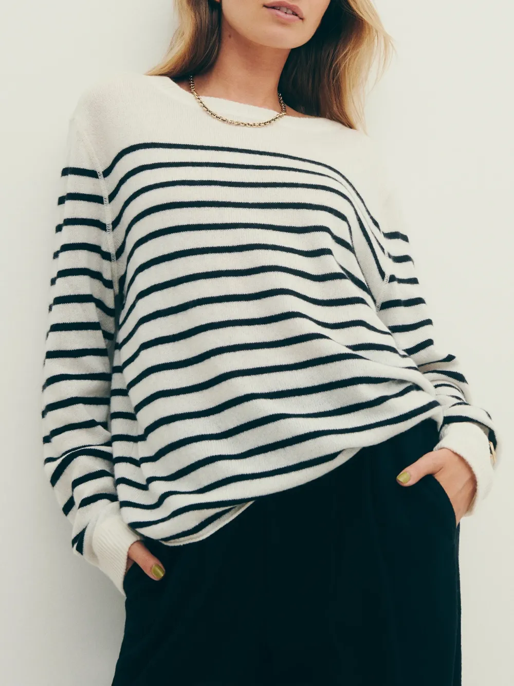 Striped Cashmere Boyfriend Sweater