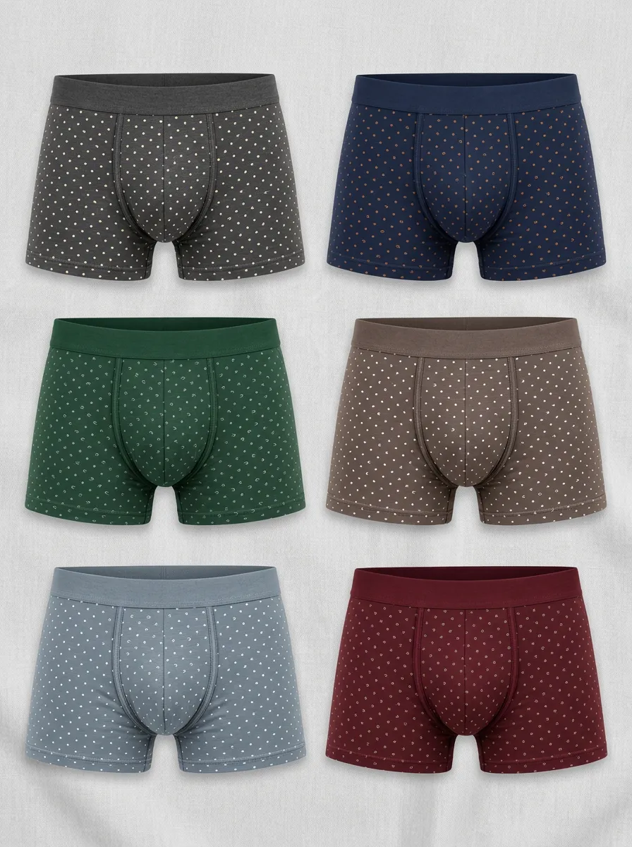 Men's Sterling Polka Dot Dot Boxer Briefs 6-Pack