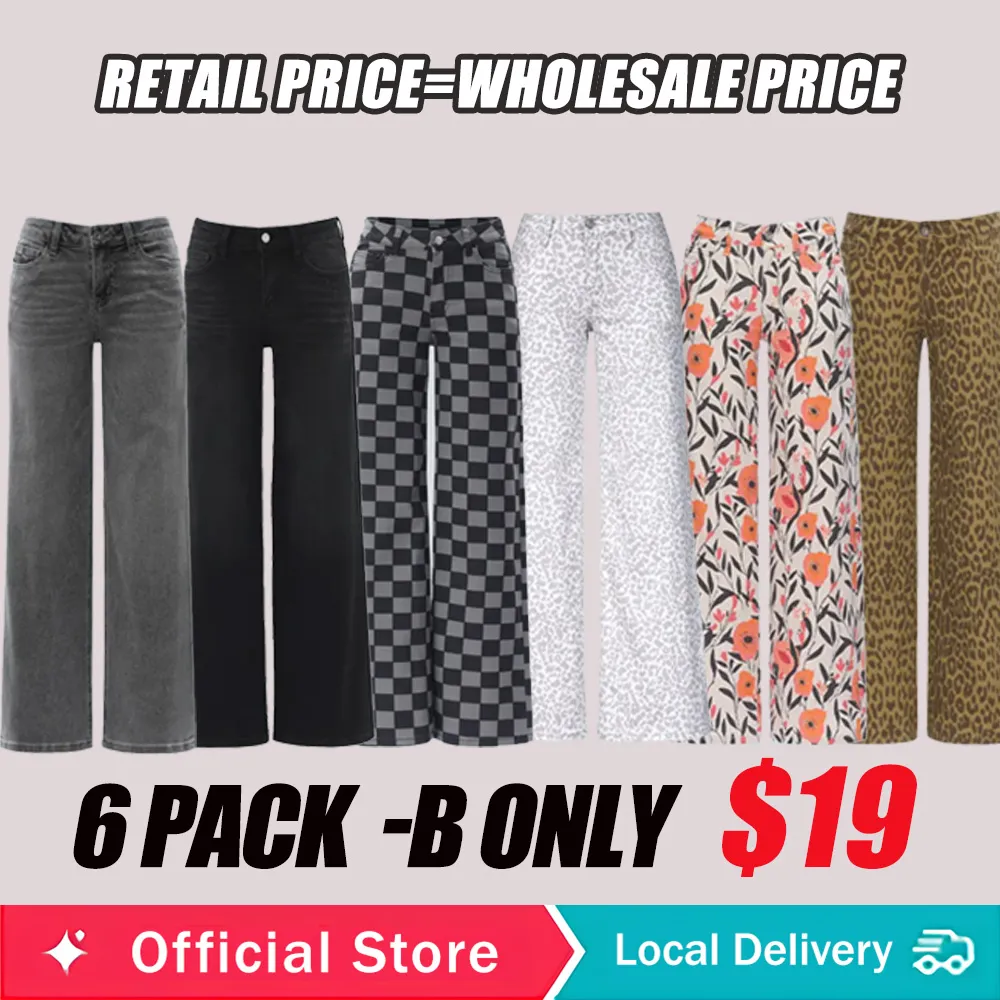 Mid-Low Waist Loose Stretch Wide Leg Jeans