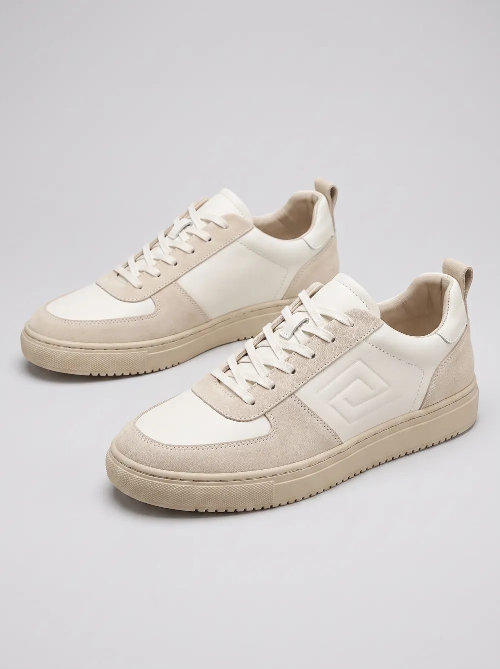 Men's Minimalist Geometric Embossed Suede Printed Sneakers