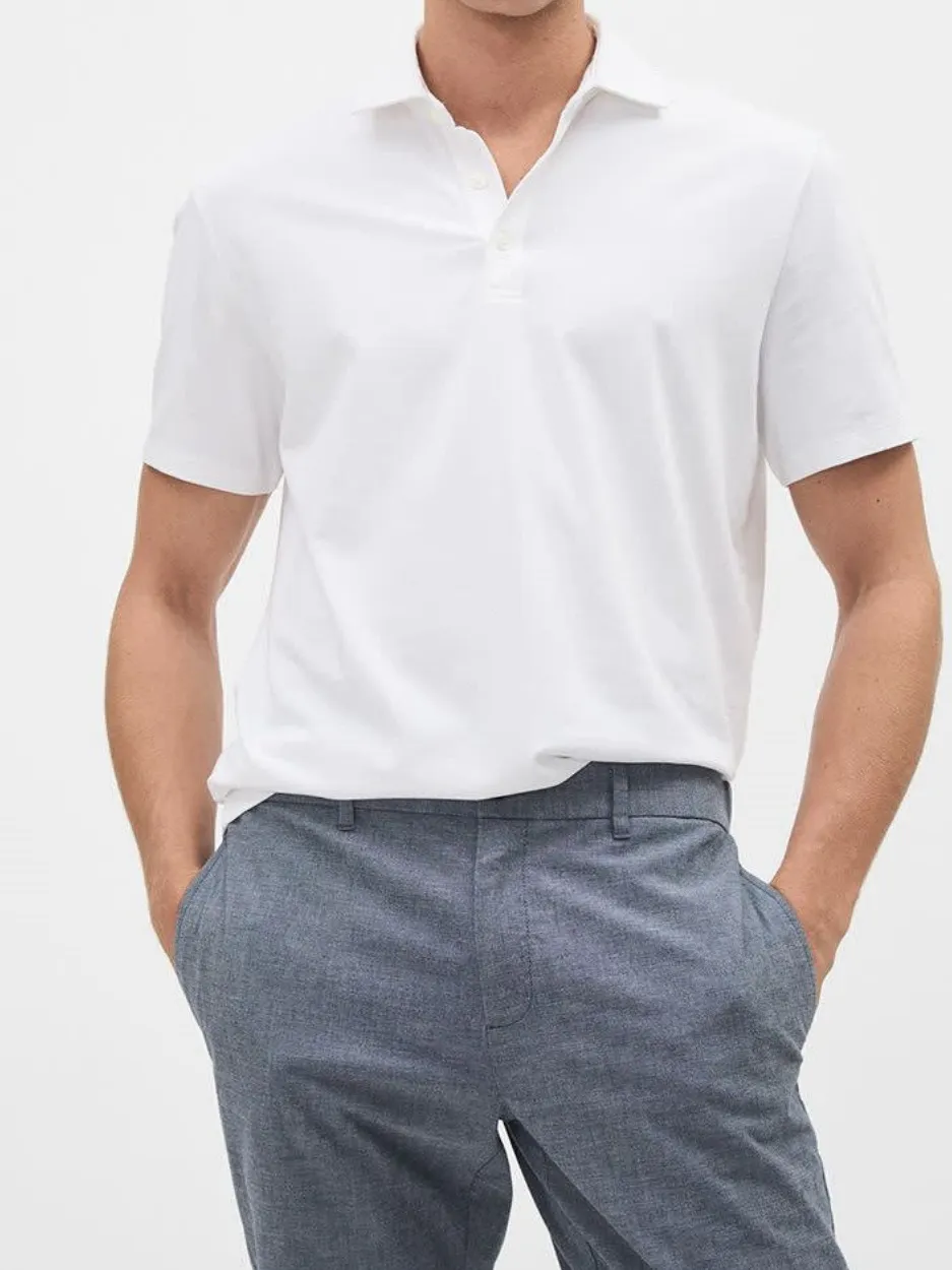 Bright White Short-Sleeve Daily Polo