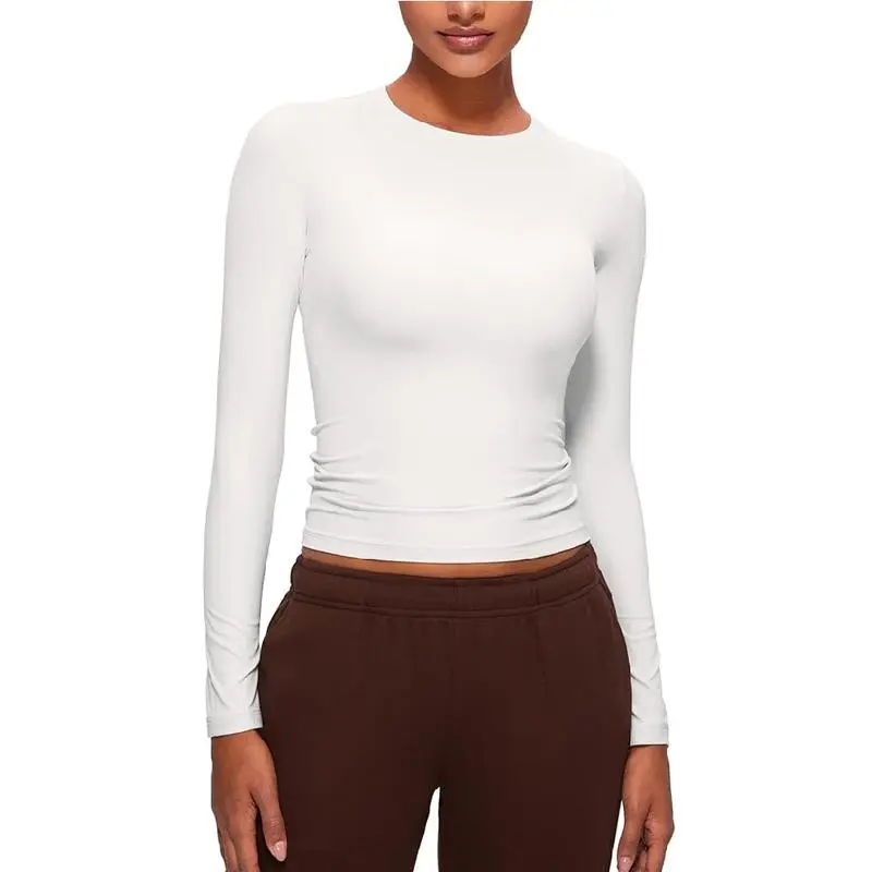 Long Sleeve Shirts for Women Soft Crew Neck Tight Tops